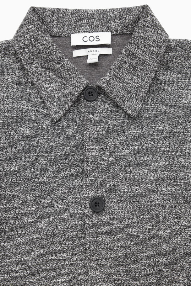 COS Bouclé-jersey Overshirt Grey Mélange