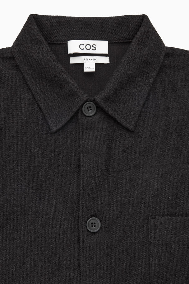 COS Bouclé-jersey Overshirt Black