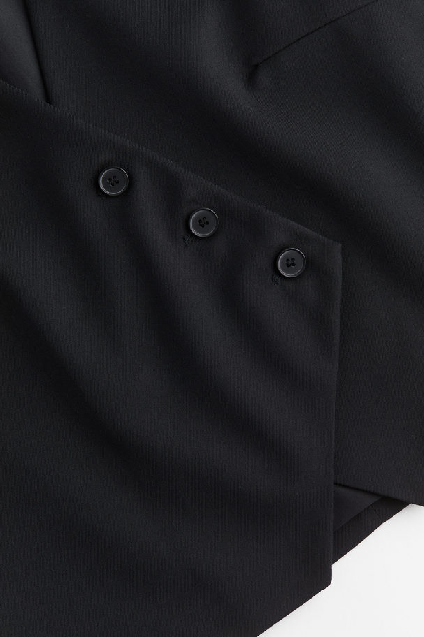 H&M Asymmetric-front Suit Waistcoat Black