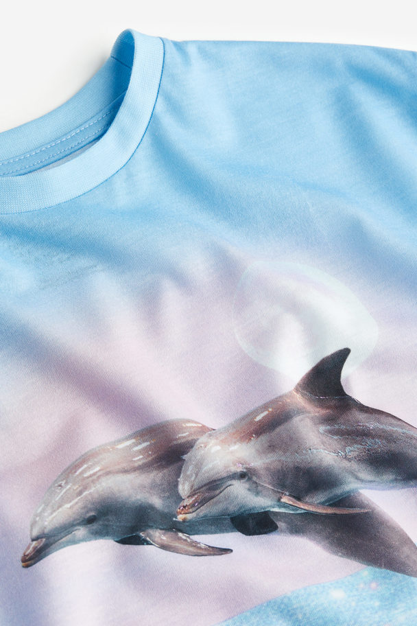 H&M Oversized T-Shirt Hellblau/Delfine