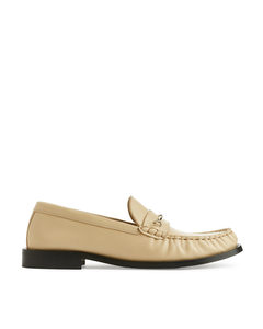 Leather Loafers Beige