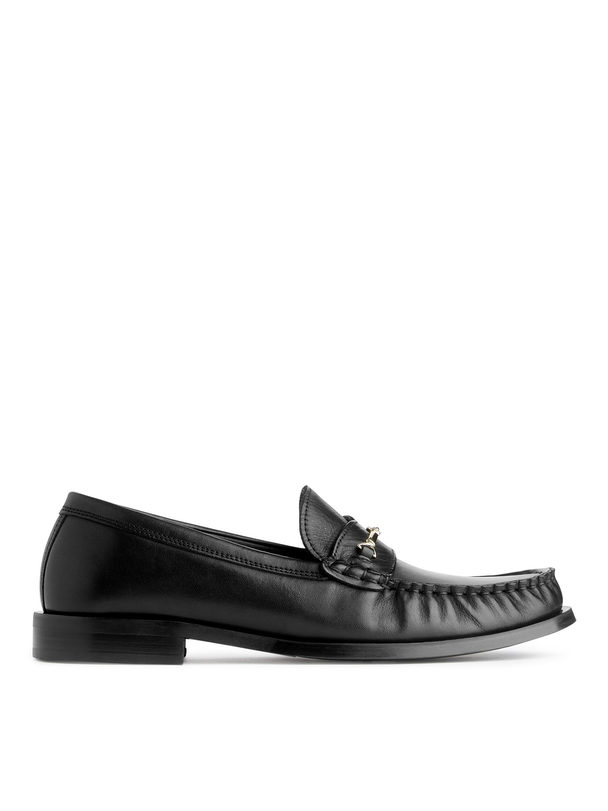 ARKET Leather Loafers Black