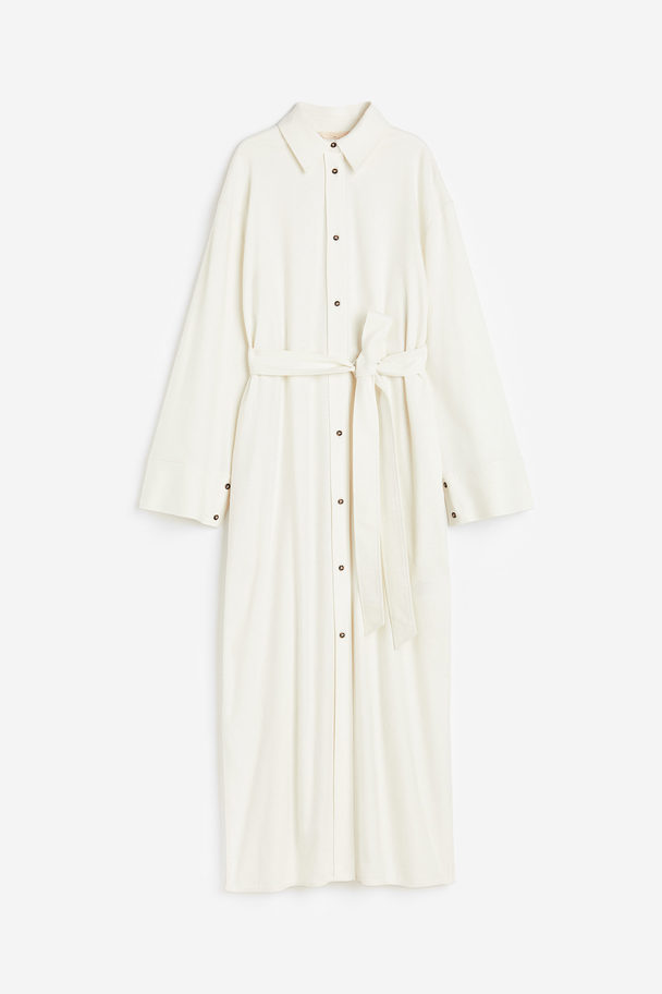 H&M Silk Shirt Dress White