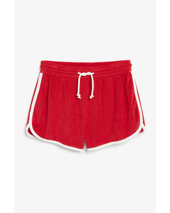 Towelling Sprinter Shorts Red