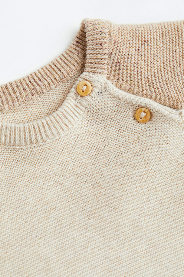 H&M Pullover und Hose in Strick Beige/Blockfarben