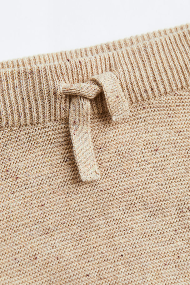 H&M Knitted Jumper And Trousers Beige/block-coloured