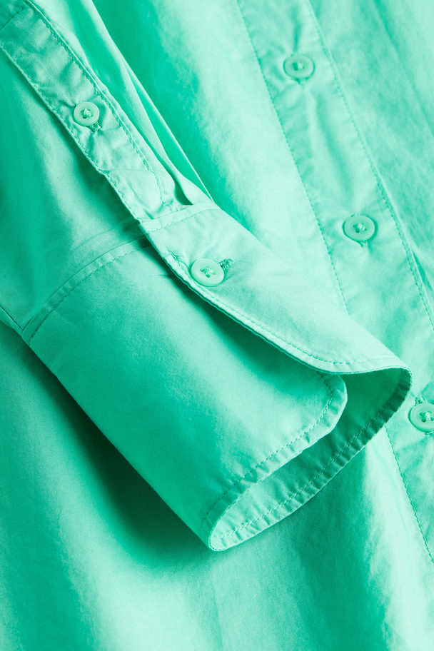 H&M Cotton Poplin Shirt Mint Green