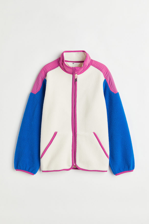H&M Fleece Jacket White/blue