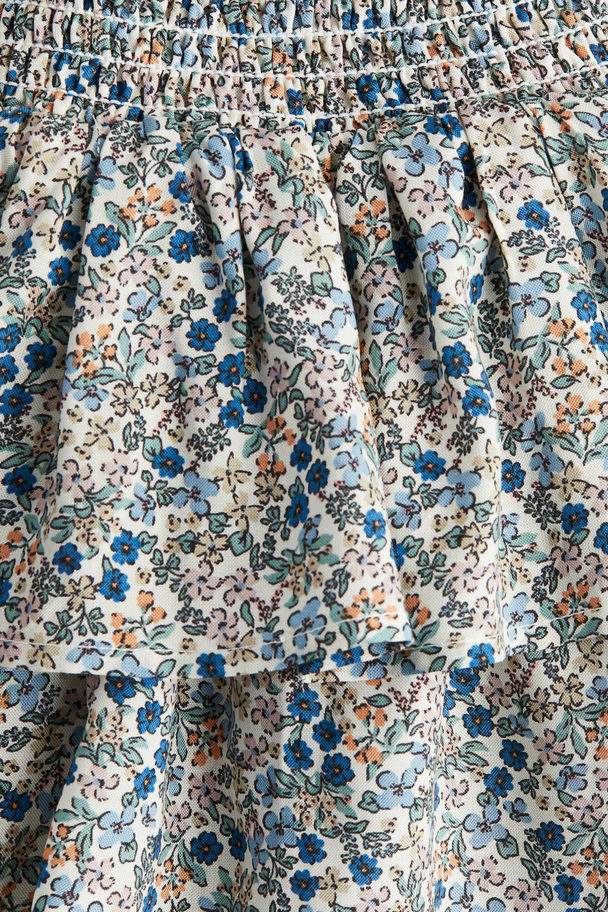 H&M Flounced Muslin Skirt Blue/floral
