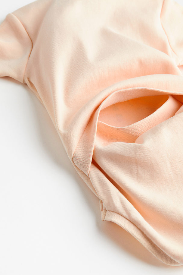 H&M Cotton Jersey Bodysuit Light Orange