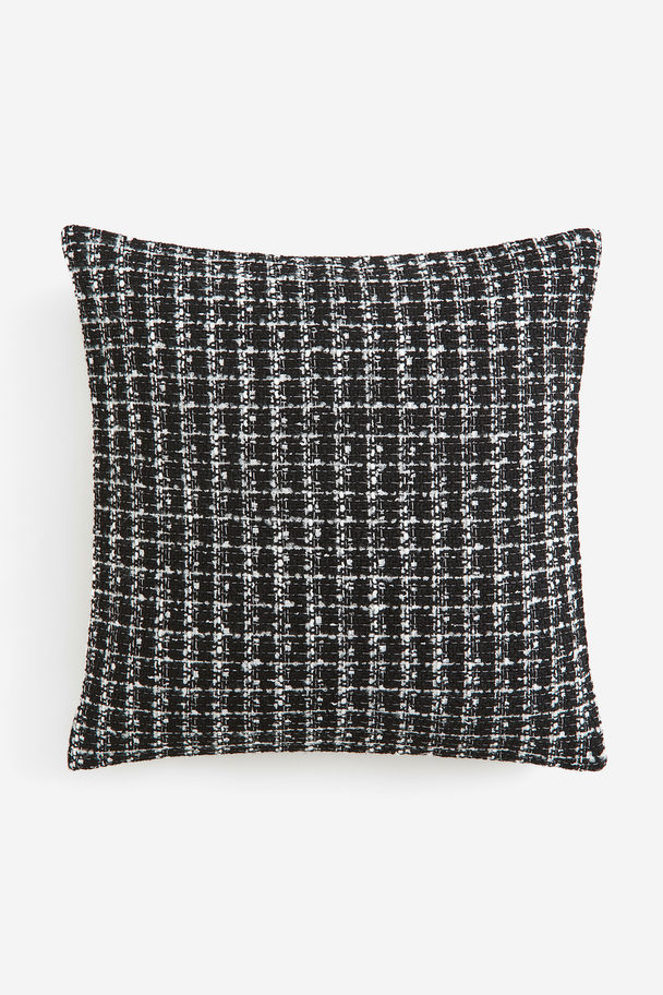 H&M HOME Jacquard-weave Cushion Cover Black/checked