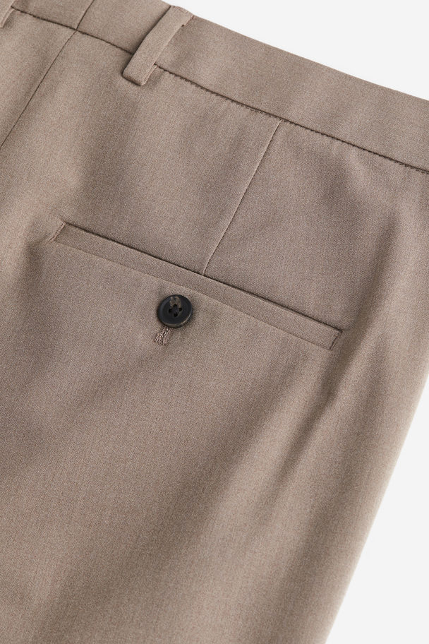 H&M Cropped in Anzughose Slim Fit Beige