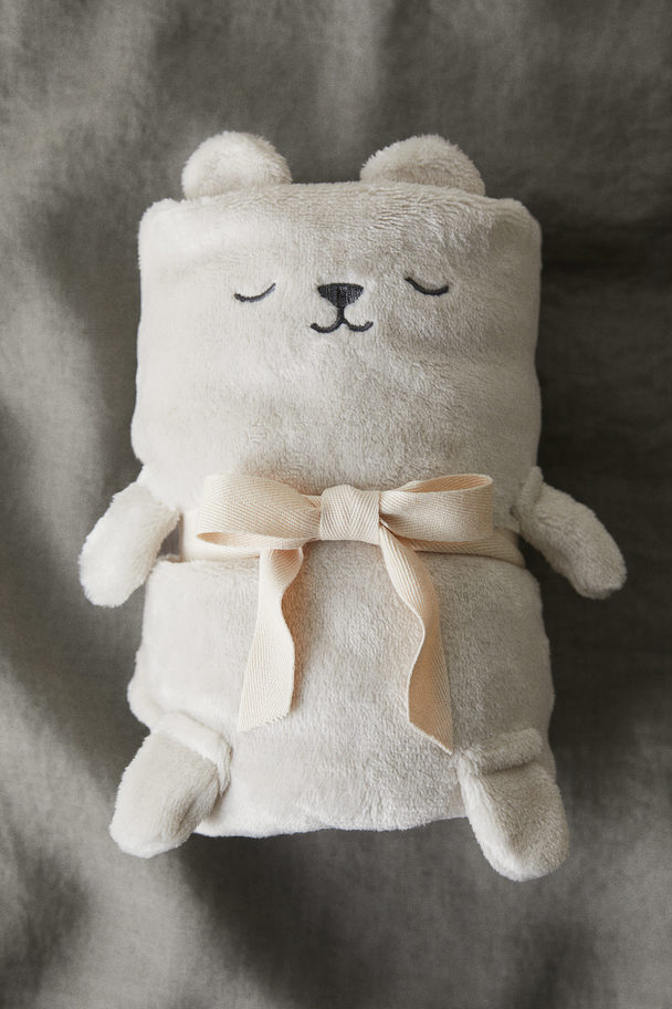 H&M HOME Appliquéd Baby Blanket Light Beige/bear