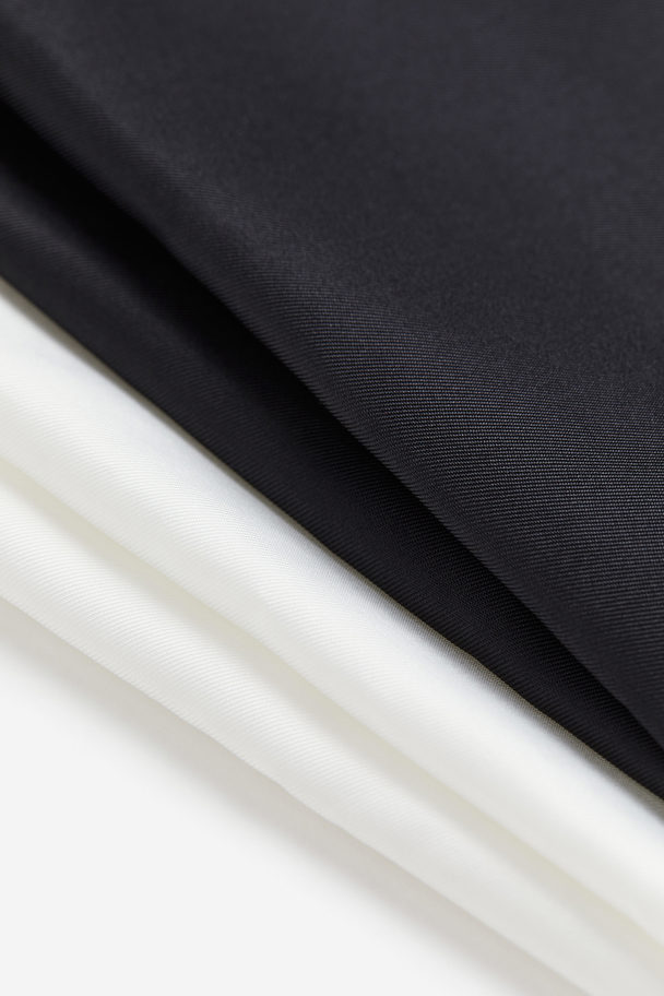 H&M 2-pak Lommetørklæde Sort/hvid
