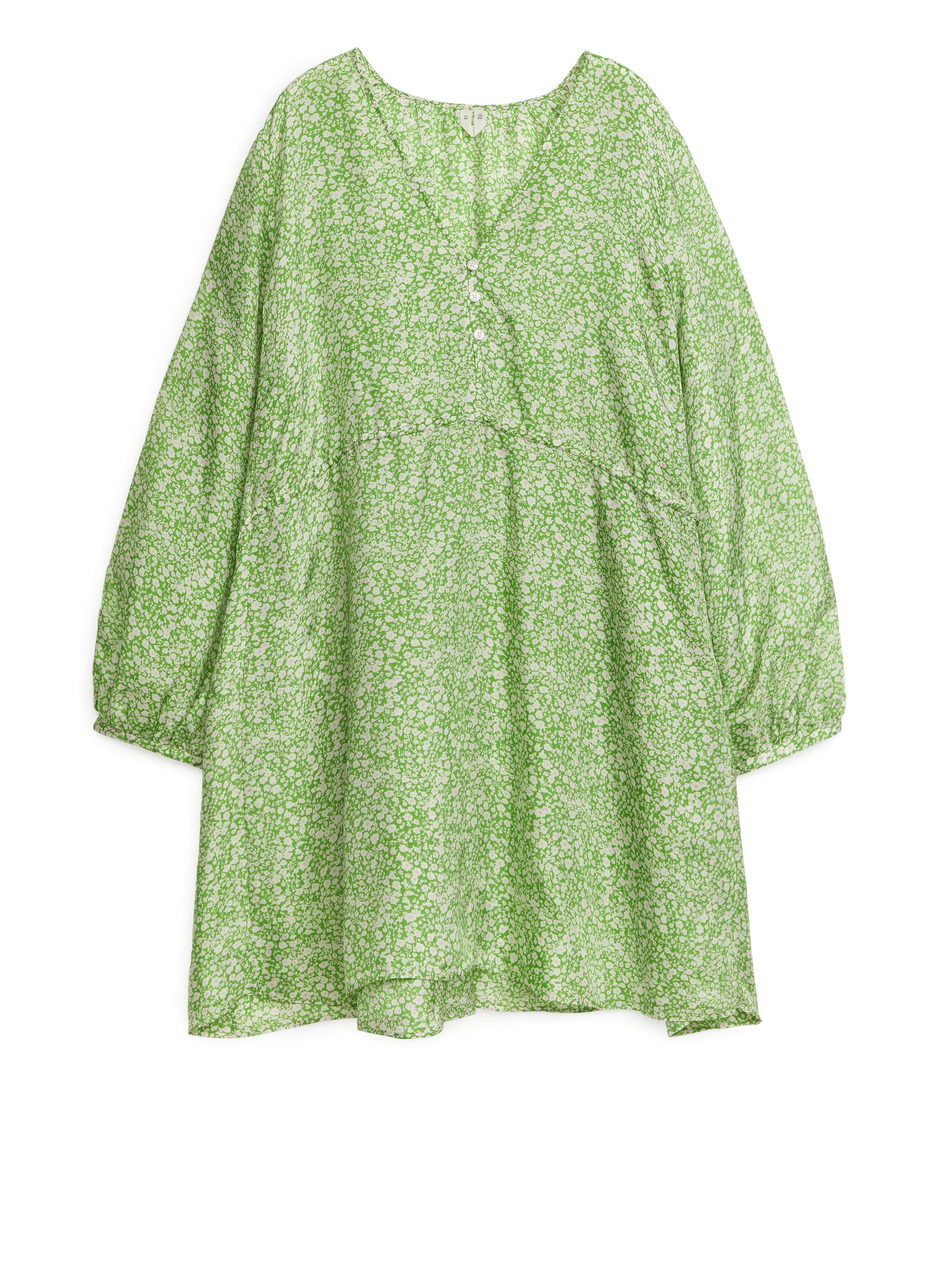 Billede af Arket A-formet Minikjole Grøn/hvid, Hverdagskjoler. Farve: Green/white I størrelse 34