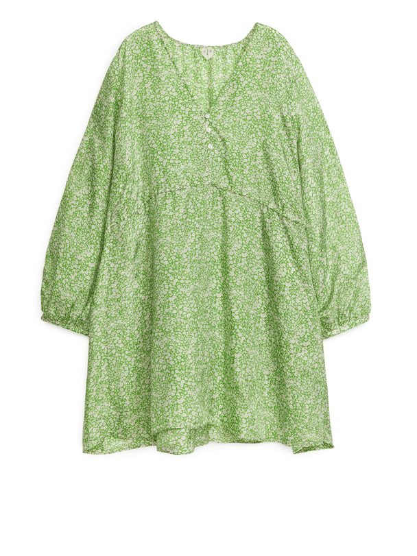 ARKET A-lijn Mini-jurk Groen/wit