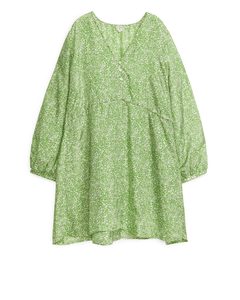 A-line Mini Dress Green/white