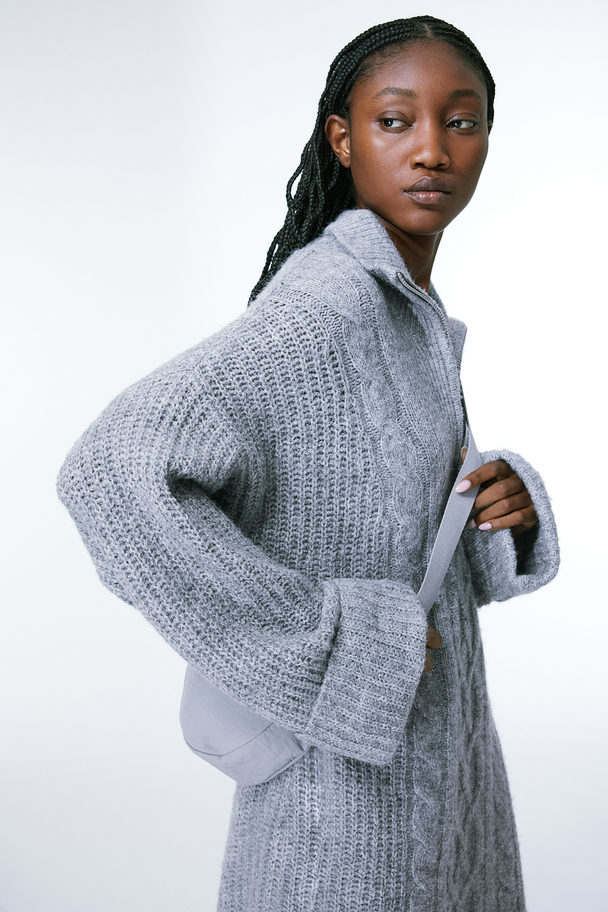 H&M Pullover mit Reißverschluss Graumeliert