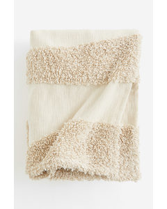 Tufted Cotton Bedspread Natural White/light Beige
