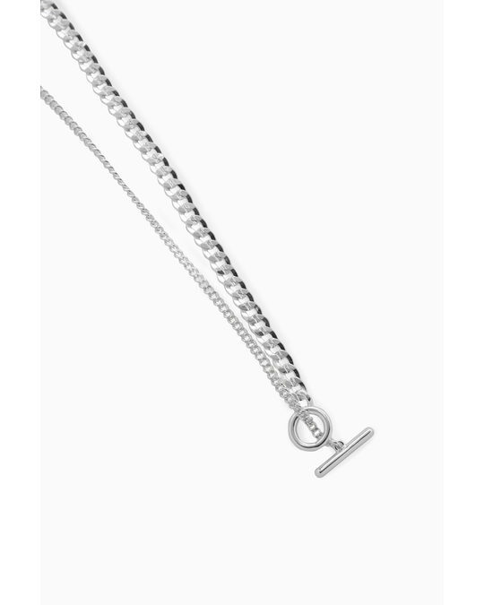 COS Adjustable Layered Necklace Silver