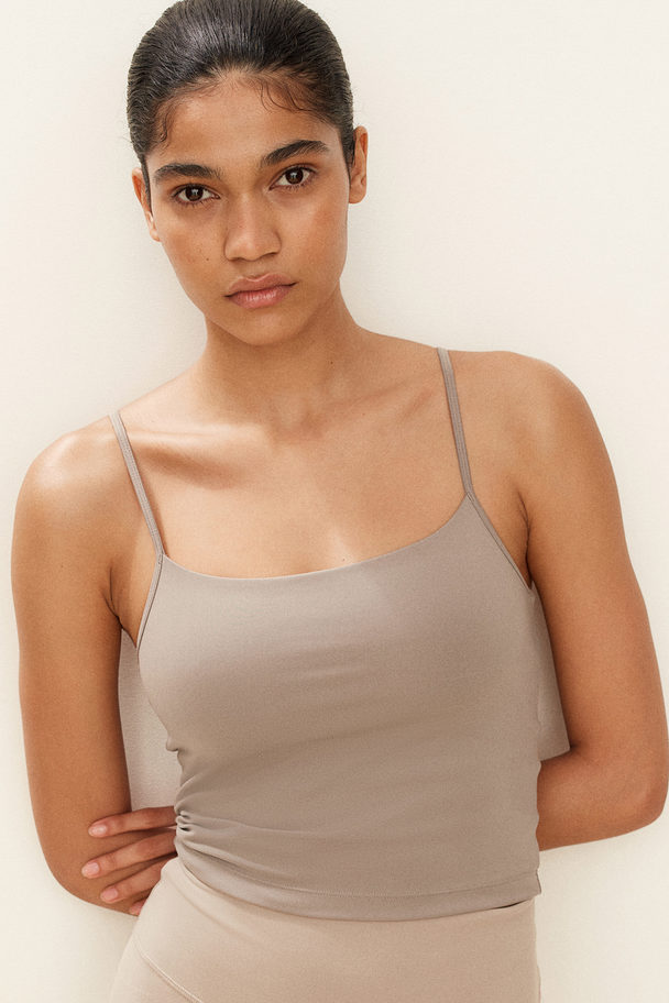 H&M Cropped Sportsinglet Van Drymove™ Beige