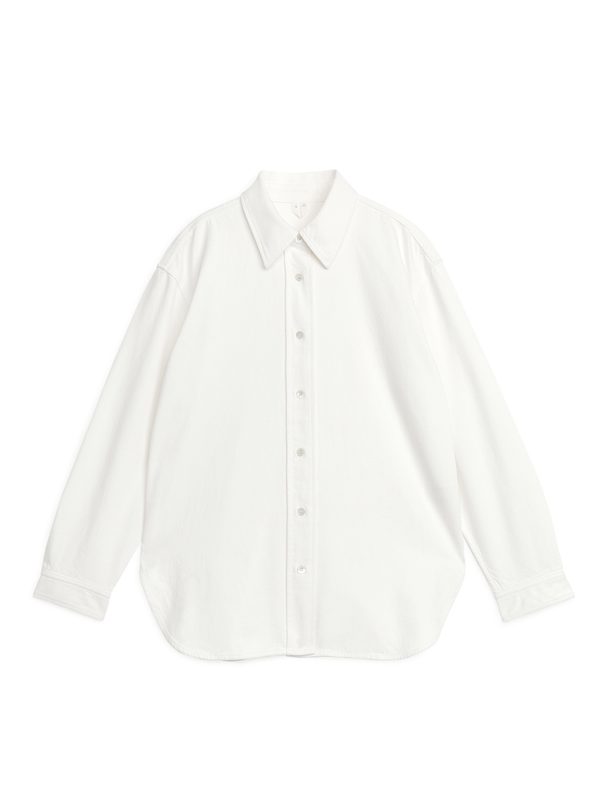 ARKET Cotton Lyocell Denim Overshirt White