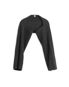 Knitted Merino Bolero Dark Grey