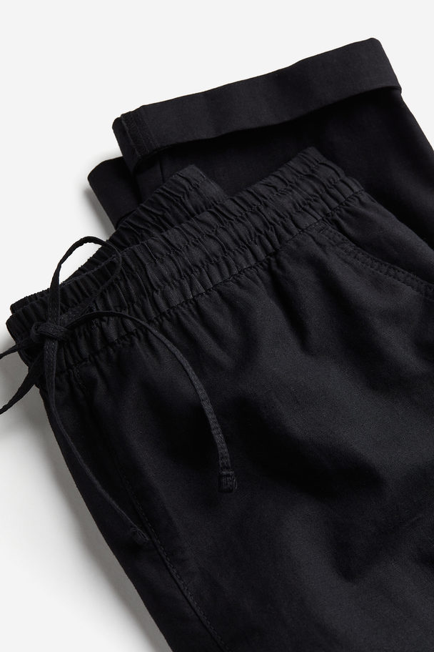 H&M Joggpants aus Leinenmix Schwarz