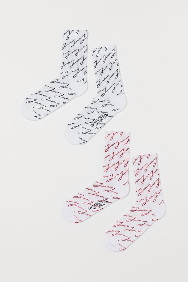 H&M 2 Paar Socken Weiß/Love
