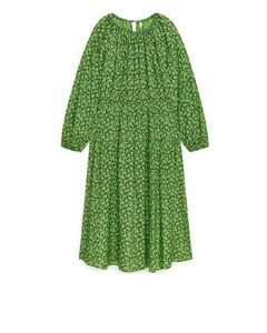 Airy Cupro Blend Dress Green/floral