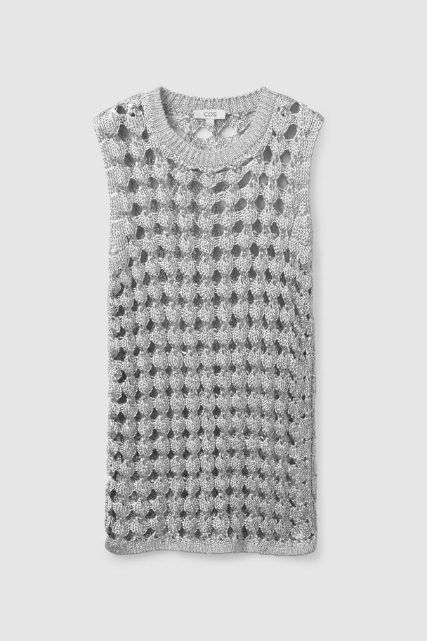 COS Open-knit Tunic Metallic Grey