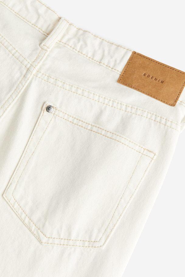 H&M Straight Regular Jeans Crèmevit