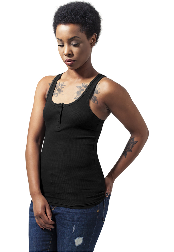 Urban Classics Damen Ladies Button Tanktop