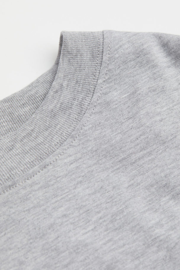 H&M Oversized Printed T-shirt Light Grey Marl/harvard