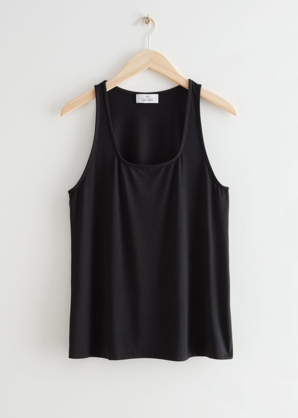 & Other Stories Square Neck Tank Top Black