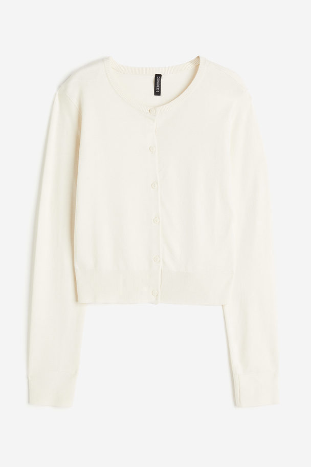 H&M Feinstrick-Cardigan Cremefarben