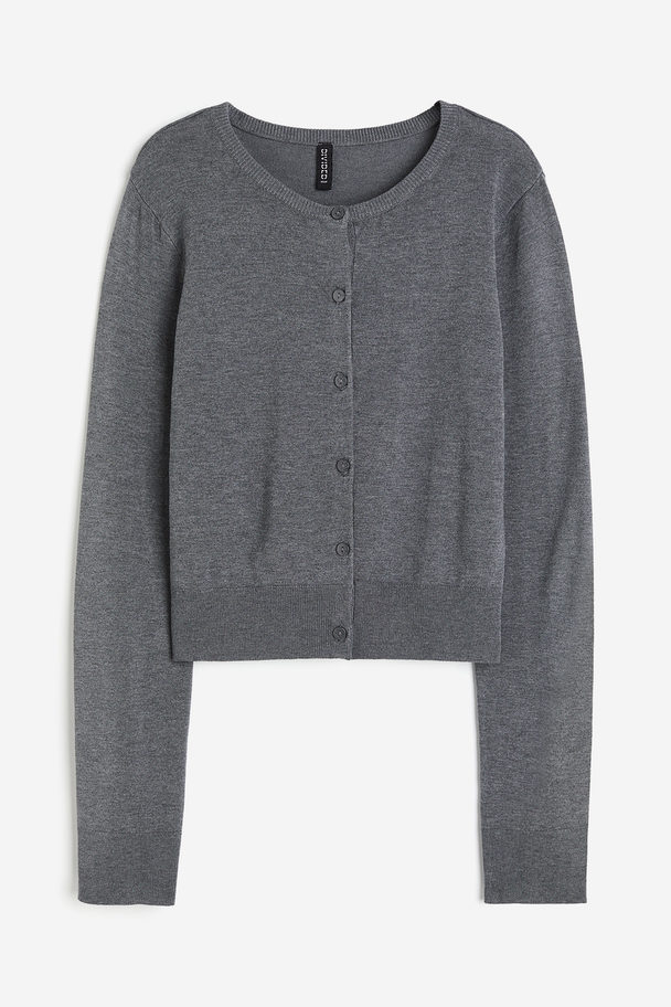 H&M Feinstrick-Cardigan Dunkelgraumeliert