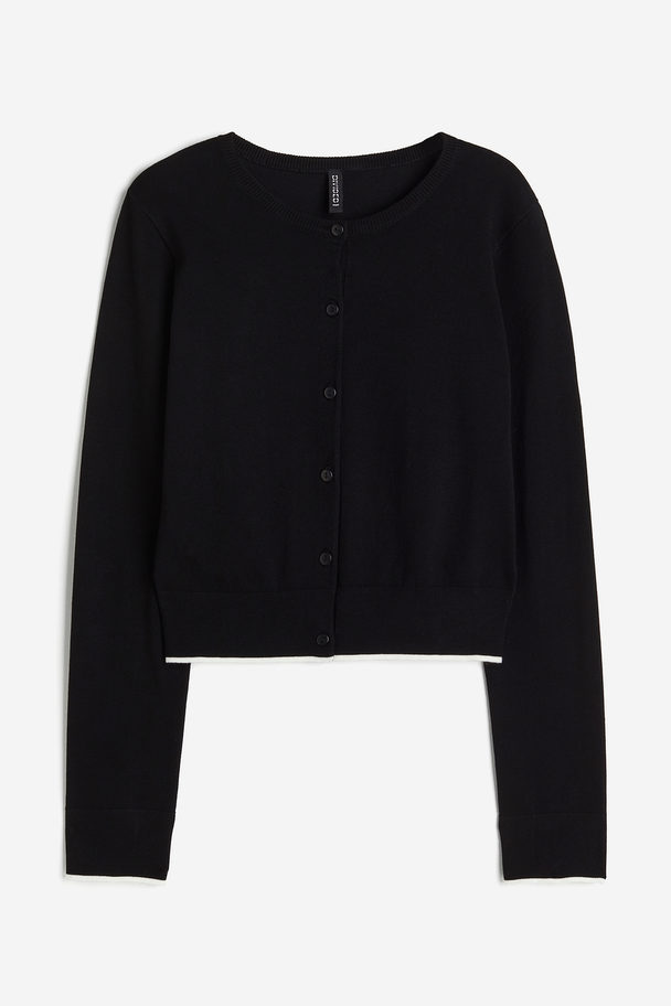 H&M Feinstrick-Cardigan Schwarz