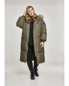 Damen Ladies Oversize Faux Fur Puffer Coat