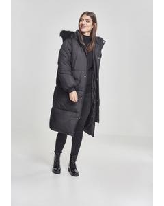 Damen Ladies Oversize Faux Fur Puffer Coat