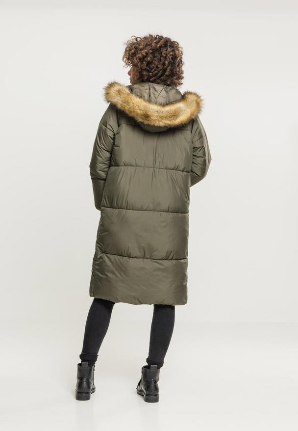 Urban Classics Damen Ladies Oversize Faux Fur Puffer Coat