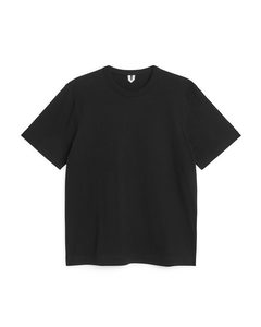 T-Shirt aus Leinenmix Schwarz