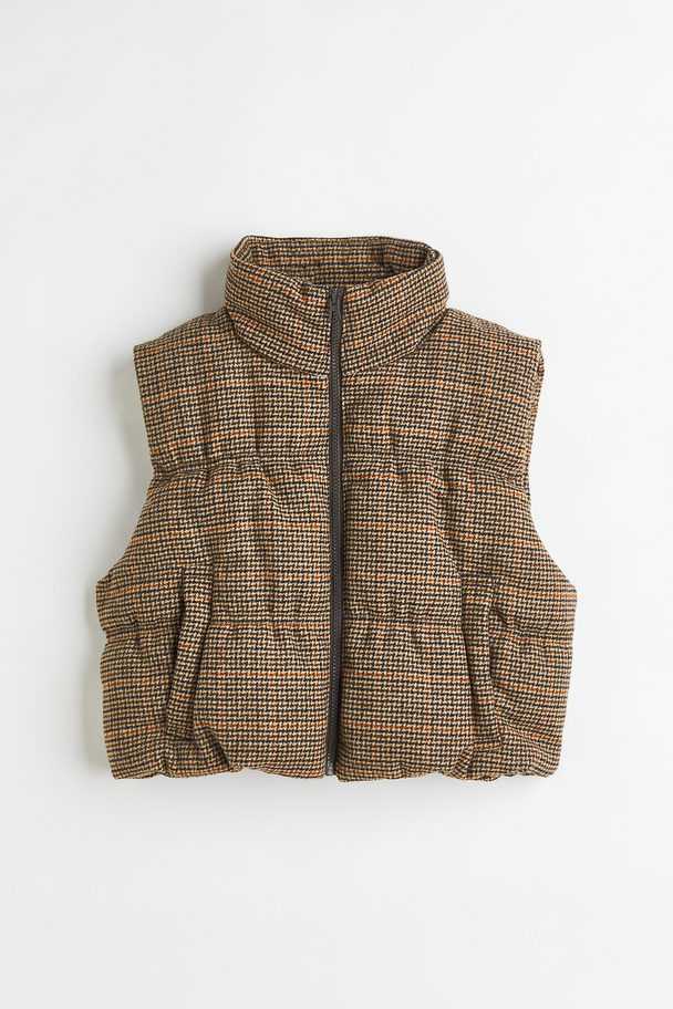 H&M Puffer Gilet Brown/checked
