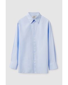 Regular-fit Pointed Collar Shirt Light Blue