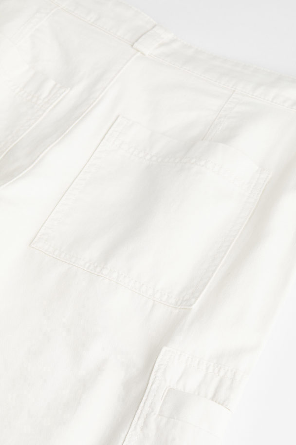 H&M Straight Cargo Trousers White