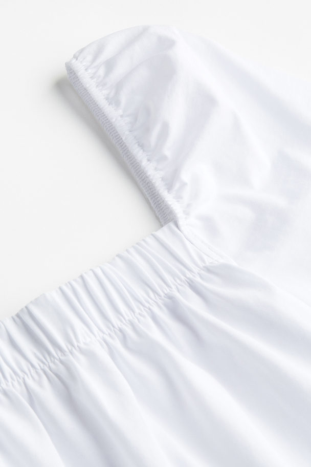 H&M Shirt mit eckigem Ausschnitt Weiß