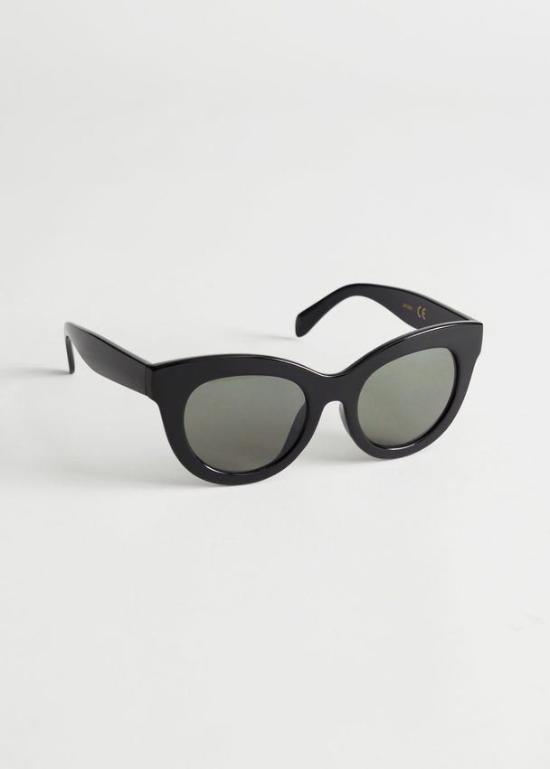 & Other Stories Oversized Rounded Sunglasses Black