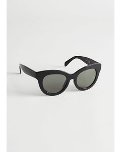 Oversized Rounded Sunglasses Black