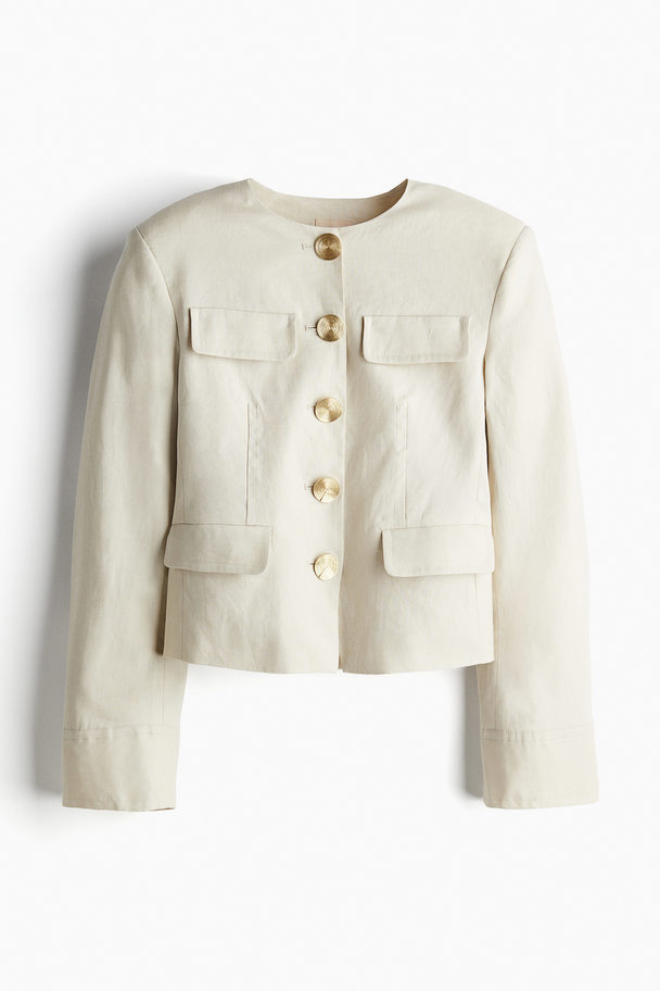 H&M Leinenblazer Hellbeige