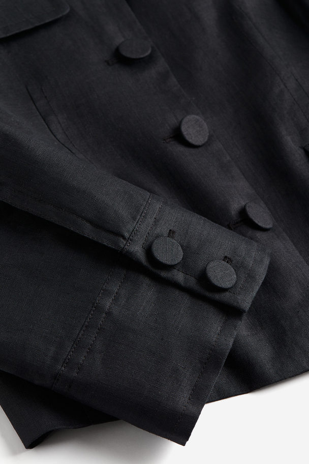 H&M Linen Jacket Black